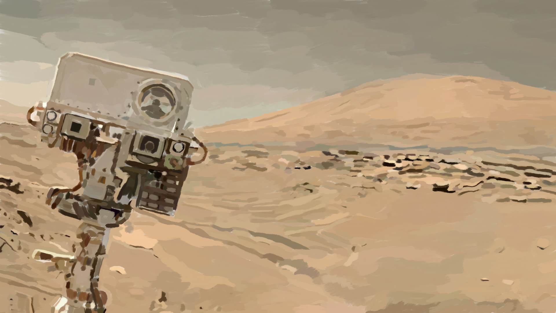 Curiosity Rover Selfie with Mount Sharp